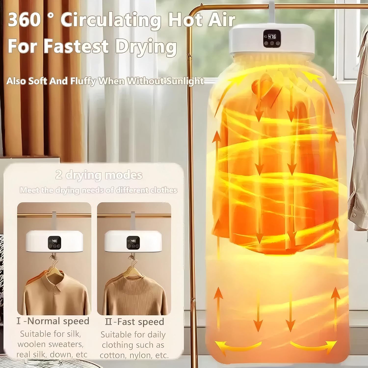 Portable Electric Clothes Dryer Machine with UV Sterilization