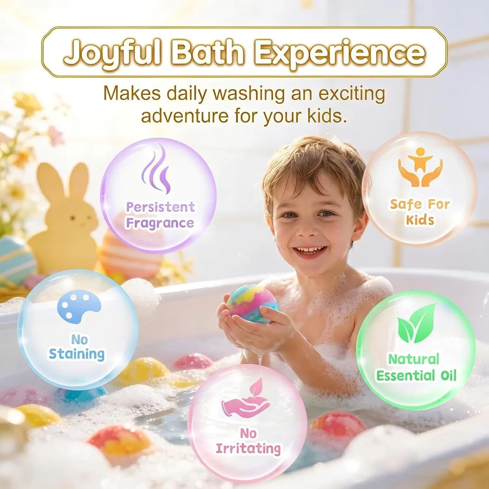 Kids Bath Bombs with Toys Inside - 12 Pack Organic Multi-Fragrance Gift Set