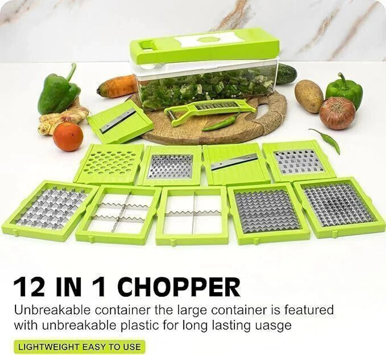 12-in-1 Multi-Purpose Vegetable and Fruit Chopper