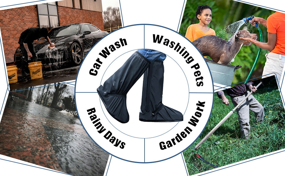 Waterproof Shoe Covers - High-Tube Rain & Mud Protector Boot Sleeves