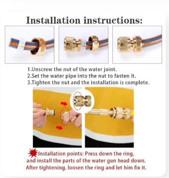 High Pressure Brass Water Hose Nozzle