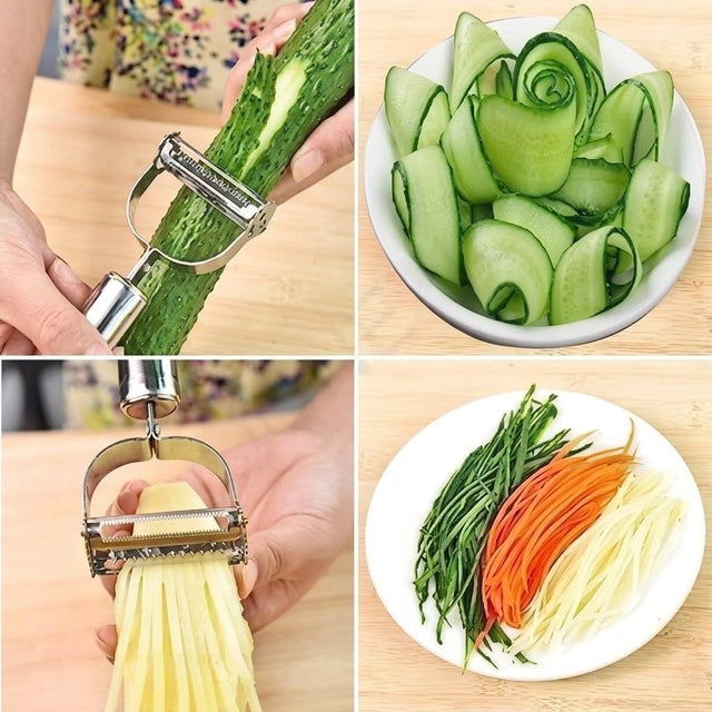 2-in-1 Stainless Steel Vegetable Peeler & Julienne Slicer