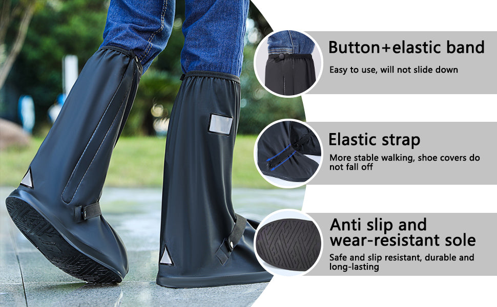 Waterproof Shoe Covers - High-Tube Rain & Mud Protector Boot Sleeves