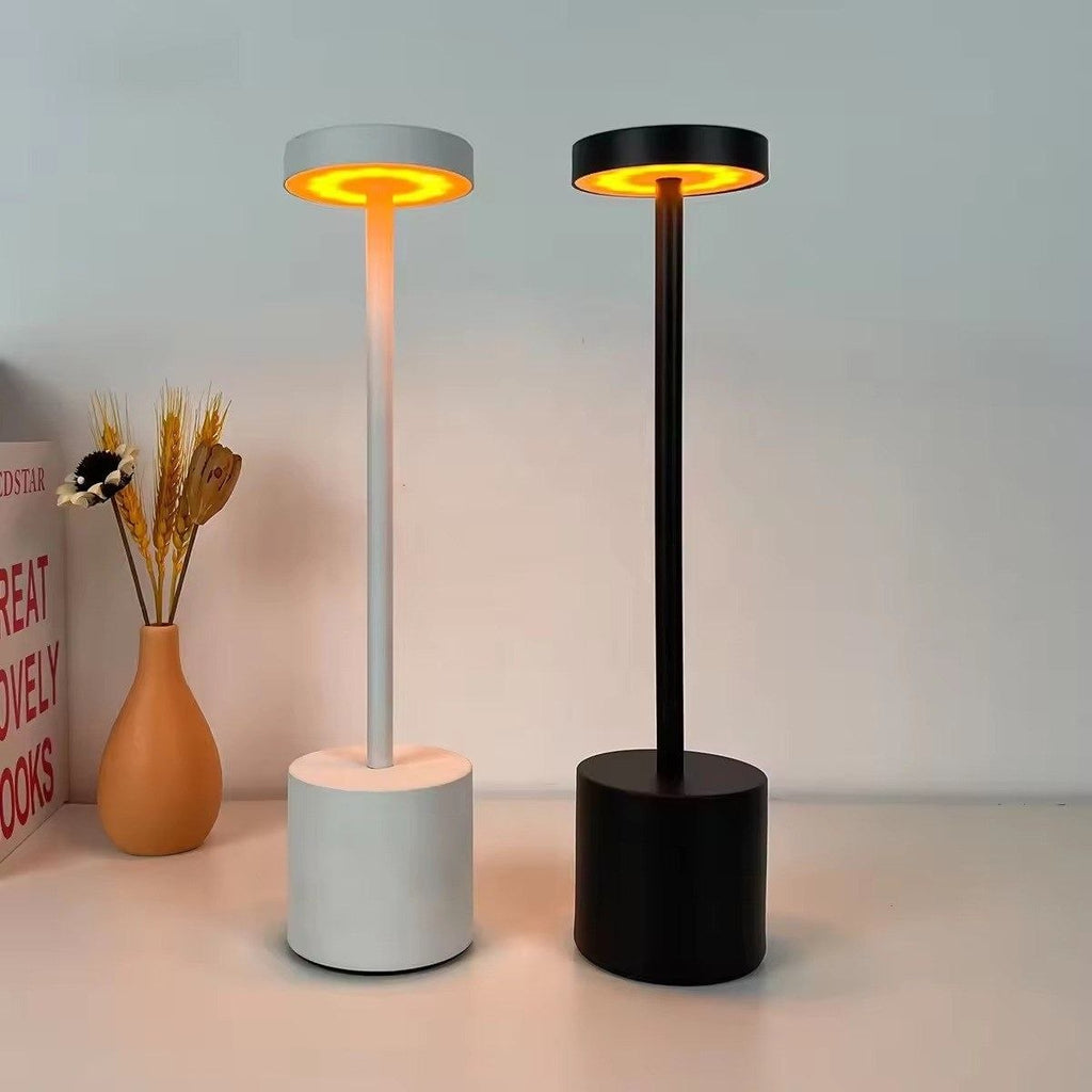 AuraBar Cordless Metal LED Table Lamp | Rechargeable Touch Control Desk Light | Minimalist Ambient Night Lamp