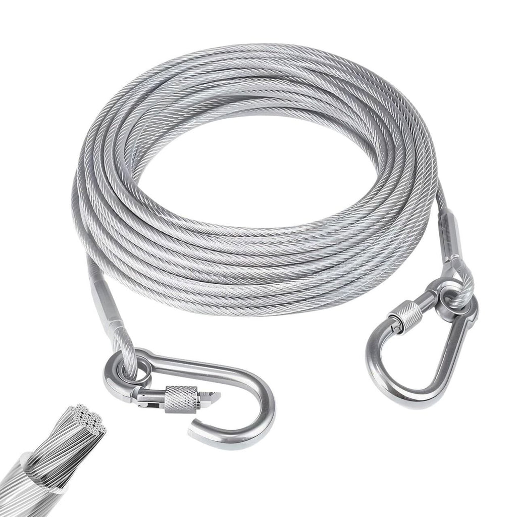 Heavy-Duty Stainless Steel Clothes Drying Rope with Lockable Hooks (10 Meter)