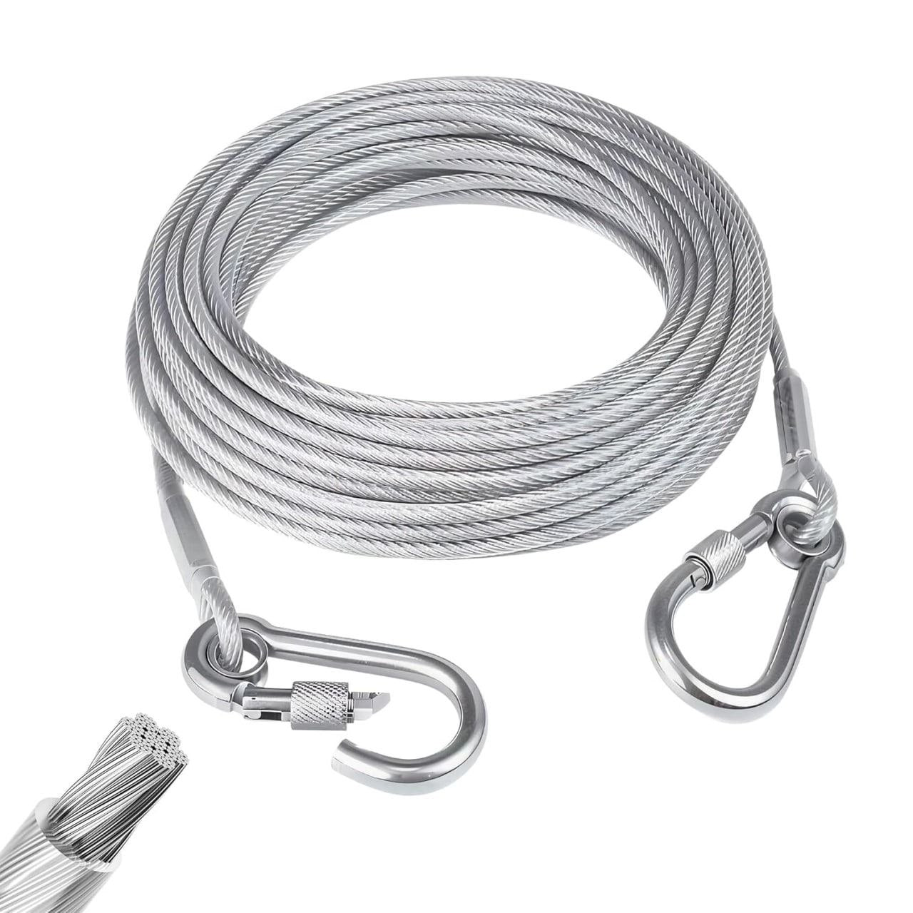 Heavy-Duty Stainless Steel Clothes Drying Rope with Lockable Hooks (10 Meter)