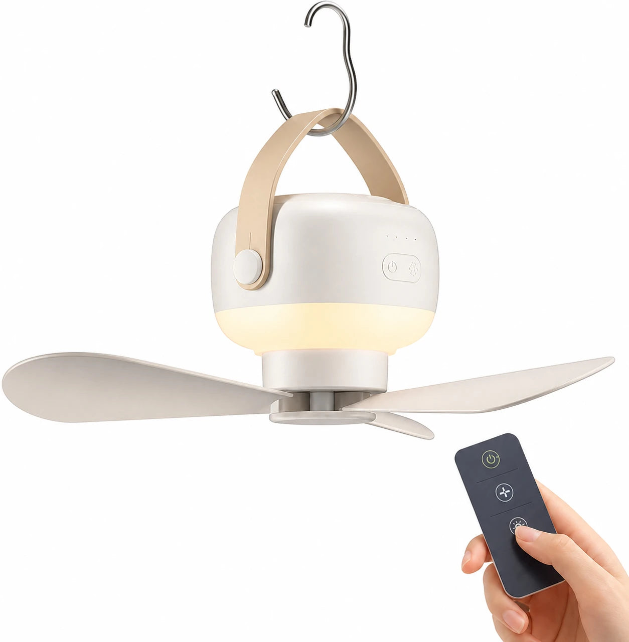 Portable Mini Cooling Fan with LED Light & Remote